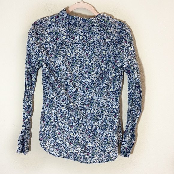 J. Crew Slim perfect button down shirt in Liberty® Summer Blooms blue white sz 4 - Picture 2 of 9